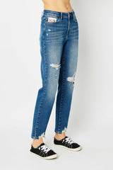 Judy Blue Full Size Distressed Slim Jeans Trendsi