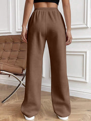 Drawstring Elastic Waist Pants with Pockets - Trendsi