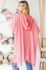 Cotton Bleu by Nu Label Tassel Hem Hooded Cover Up - Trendsi