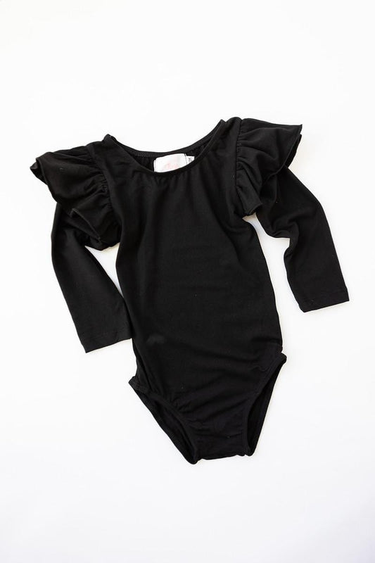 Black L/S Flutter Sleeve Leotard - Mila & Rose ®