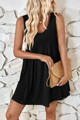 Plunge Wide Strap Mini Tank Dress - Trendsi