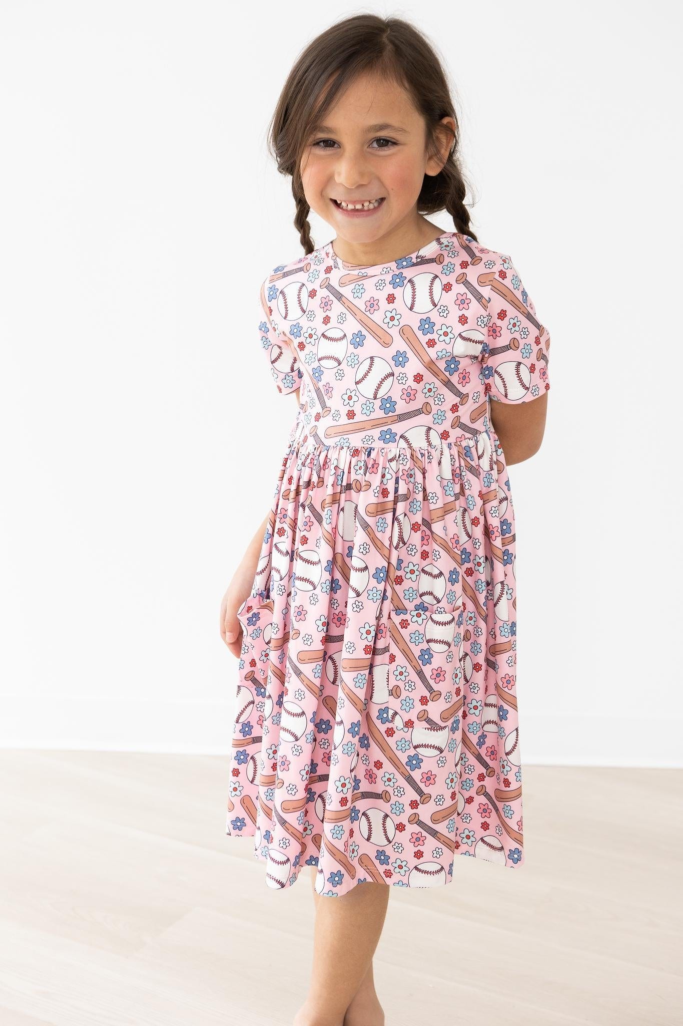 Batter Up S/S Pocket Twirl Dress - Mila & Rose ®