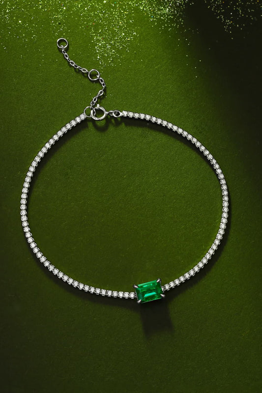 1 Carat Lab - Grown Emerald Bracelet - Trendsi