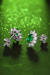 1 Carat Lab - Grown Emerald Stud Earrings - Trendsi