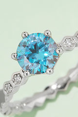 1 Carat Moissanite 6 - Prong 925 Sterling Silver Ring - Trendsi