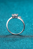 1 Carat Moissanite 925 Sterling Silver Bypass Ring - Trendsi