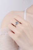 1 Carat Moissanite 925 Sterling Silver Bypass Ring - Trendsi