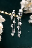 1 Carat Moissanite 925 Sterling Silver Chain Earrings - Trendsi