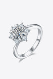 1 Carat Moissanite 925 Sterling Silver Cluster Ring - Trendsi