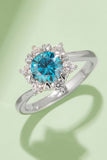 1 Carat Moissanite 925 Sterling Silver Cluster Ring - Trendsi