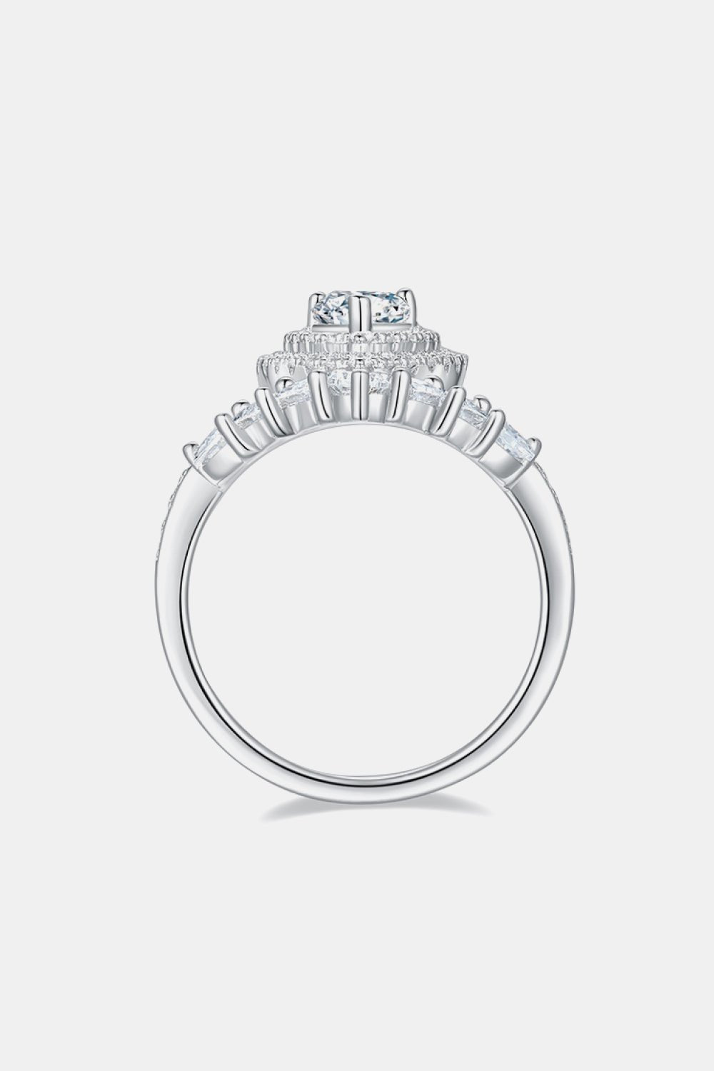 1 Carat Moissanite 925 Sterling Silver Crown Ring - Trendsi