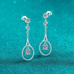 1 Carat Moissanite 925 Sterling Silver Drop Earrings - Trendsi