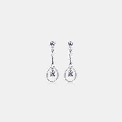 1 Carat Moissanite 925 Sterling Silver Drop Earrings - Trendsi