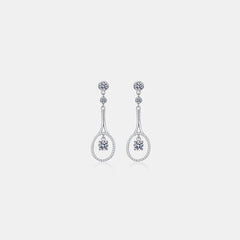 1 Carat Moissanite 925 Sterling Silver Drop Earrings - Trendsi