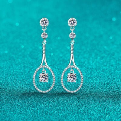 1 Carat Moissanite 925 Sterling Silver Drop Earrings - Trendsi