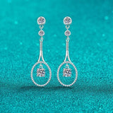 1 Carat Moissanite 925 Sterling Silver Drop Earrings - Trendsi