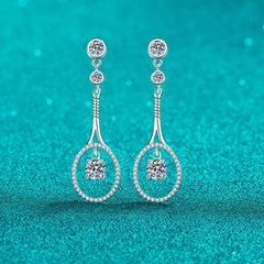 1 Carat Moissanite 925 Sterling Silver Drop Earrings - Trendsi