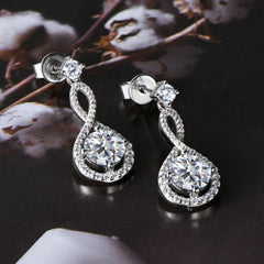 1 Carat Moissanite 925 Sterling Silver Earrings - Trendsi