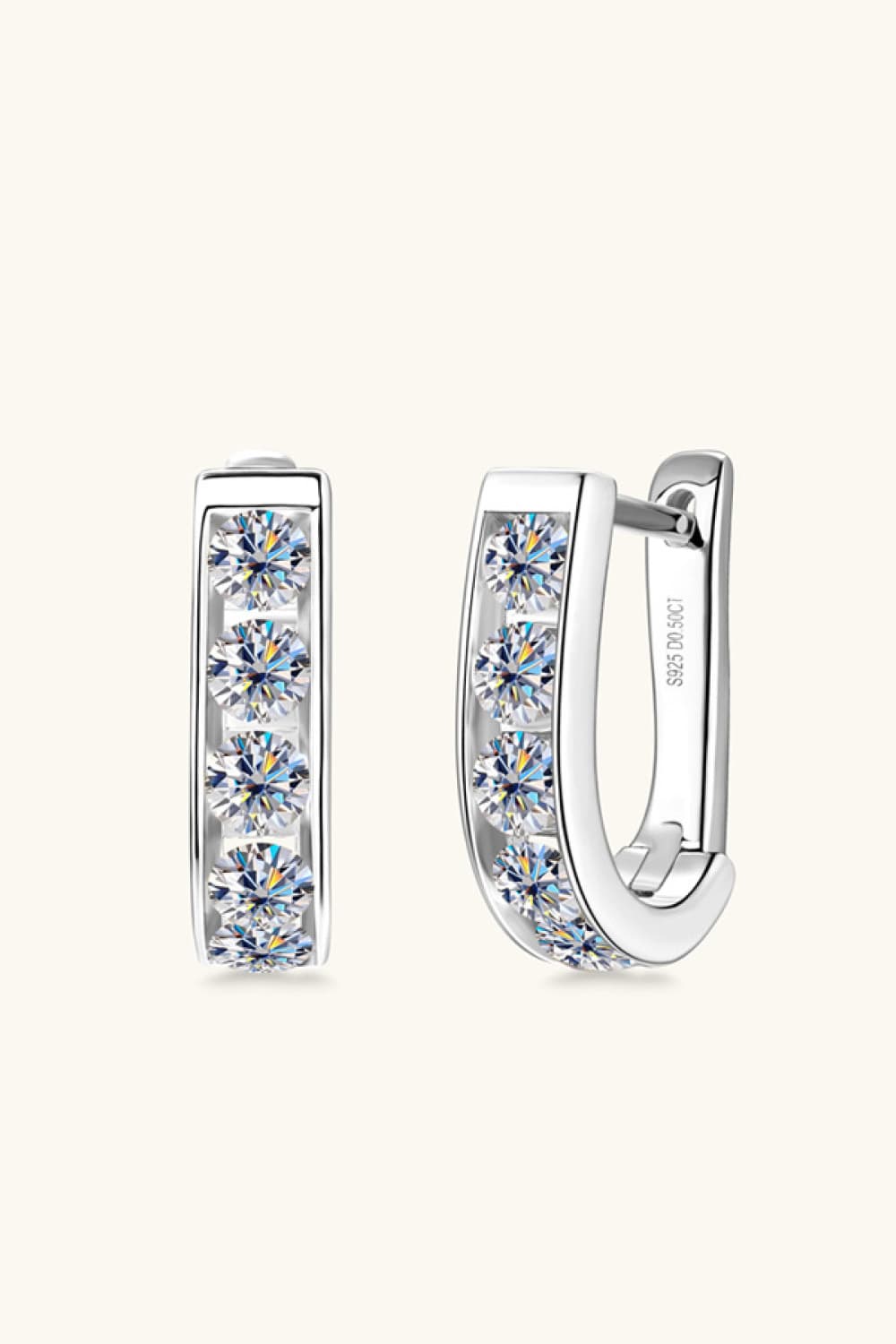 1 Carat Moissanite 925 Sterling Silver Earrings - Trendsi