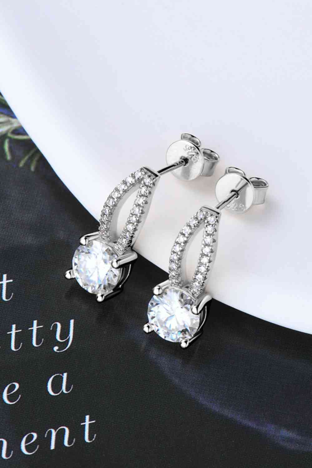 1 Carat Moissanite 925 Sterling Silver Earrings - Trendsi