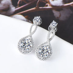 1 Carat Moissanite 925 Sterling Silver Earrings - Trendsi