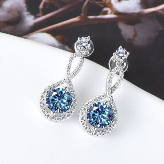 1 Carat Moissanite 925 Sterling Silver Earrings - Trendsi