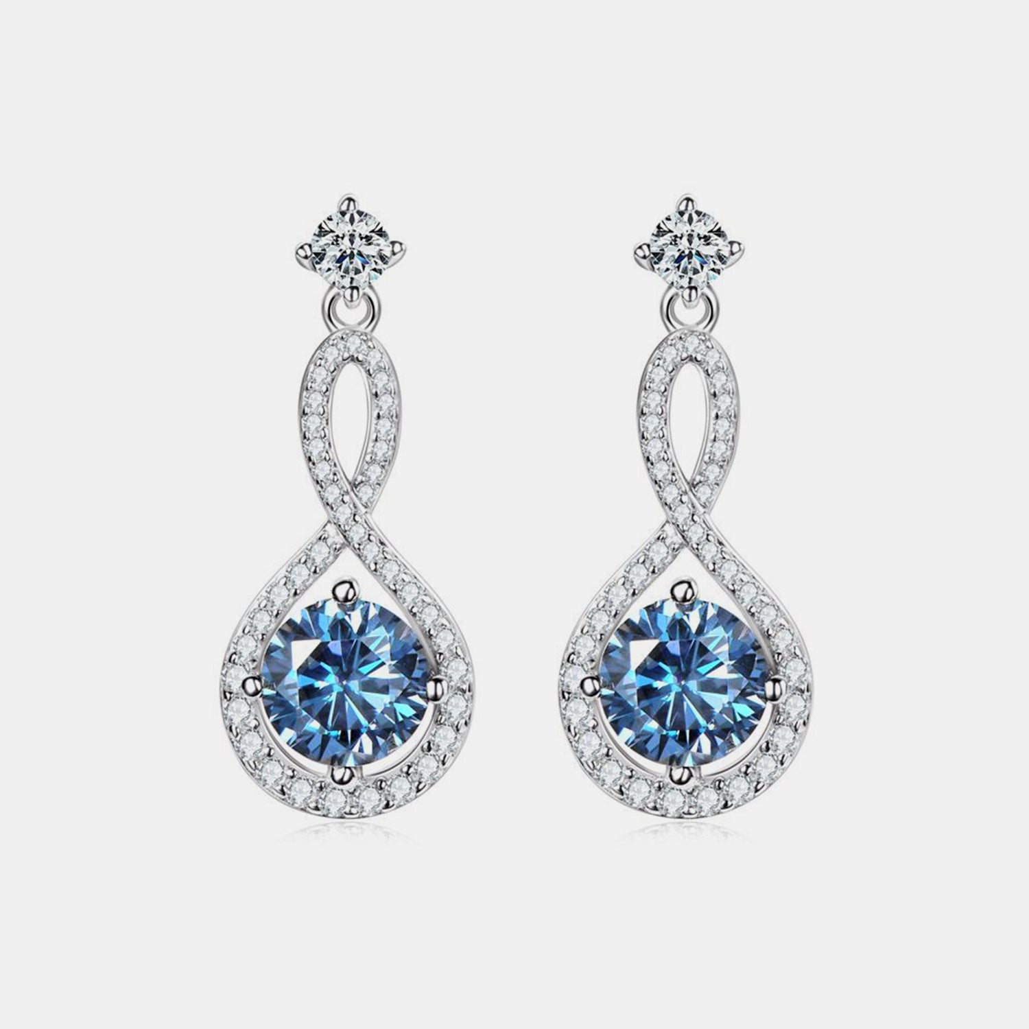 1 Carat Moissanite 925 Sterling Silver Earrings - Trendsi