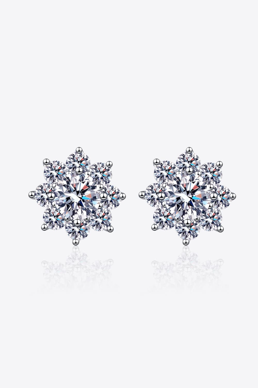 1 Carat Moissanite 925 Sterling Silver Flower Earrings - Trendsi