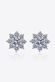 1 Carat Moissanite 925 Sterling Silver Flower Earrings - Trendsi