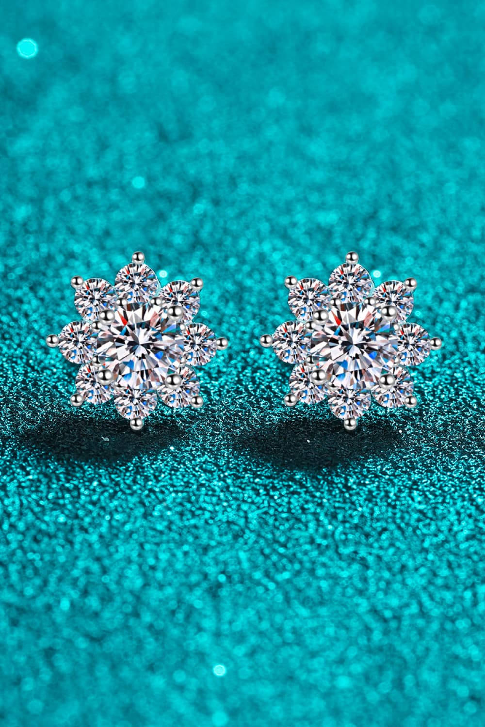 1 Carat Moissanite 925 Sterling Silver Flower Earrings - Trendsi