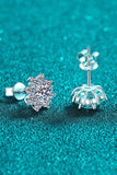 1 Carat Moissanite 925 Sterling Silver Flower Earrings - Trendsi