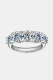 1 Carat Moissanite 925 Sterling Silver Half - Eternity Ring - Trendsi