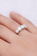 1 Carat Moissanite 925 Sterling Silver Half - Eternity Ring - Trendsi