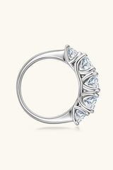 1 Carat Moissanite 925 Sterling Silver Half - Eternity Ring - Trendsi