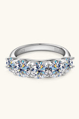 1 Carat Moissanite 925 Sterling Silver Half - Eternity Ring - Trendsi