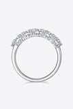 1 Carat Moissanite 925 Sterling Silver Half - Eternity Ring - Trendsi