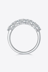 1 Carat Moissanite 925 Sterling Silver Half - Eternity Ring - Trendsi