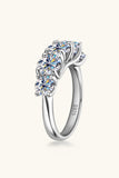 1 Carat Moissanite 925 Sterling Silver Half - Eternity Ring - Trendsi