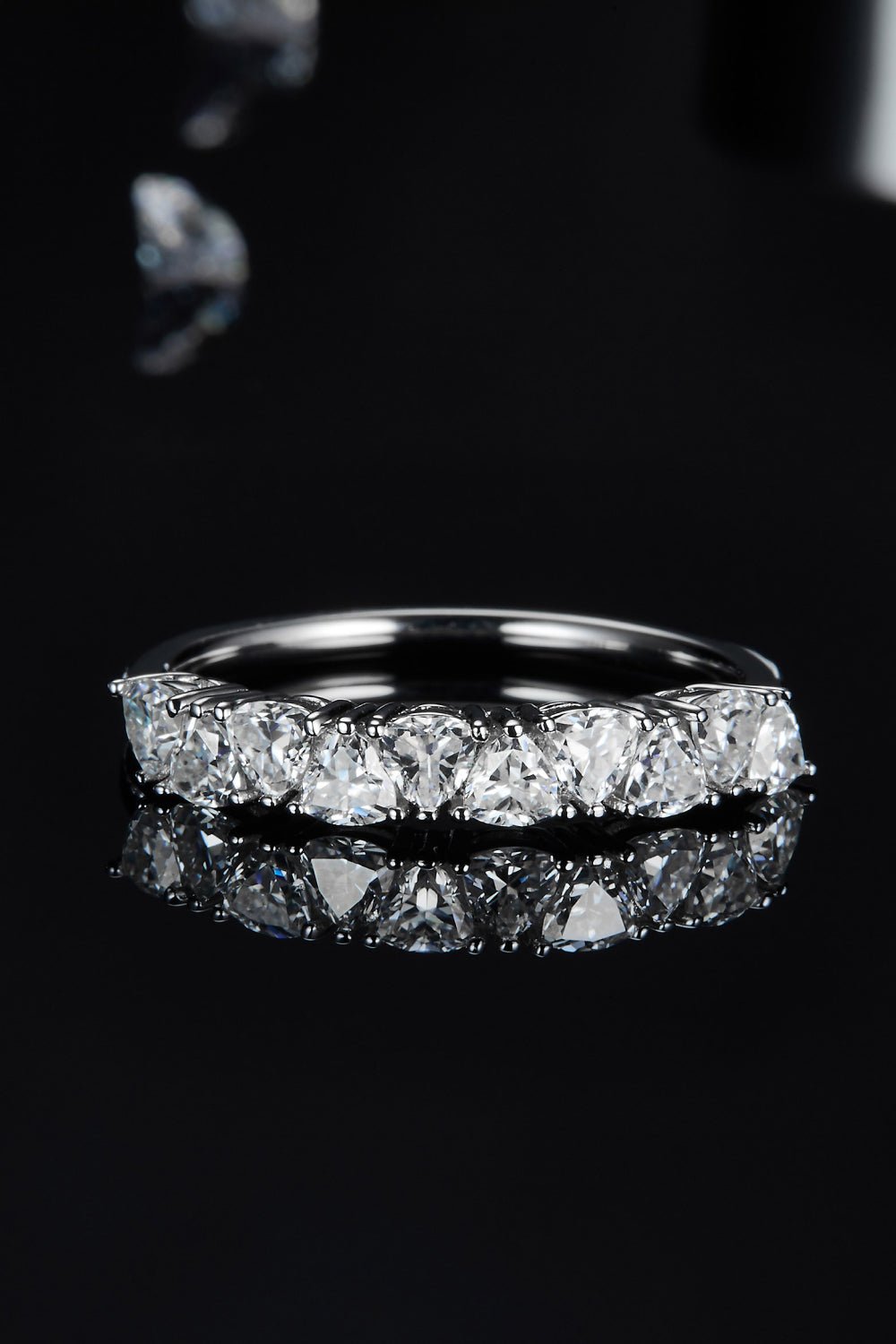 1 Carat Moissanite 925 Sterling Silver Half - Eternity Ring - Trendsi