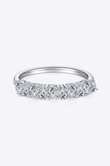 1 Carat Moissanite 925 Sterling Silver Half - Eternity Ring - Trendsi