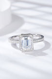 1 Carat Moissanite 925 Sterling Silver Halo Ring - Trendsi