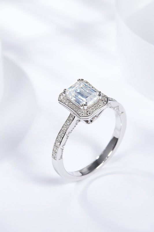 1 Carat Moissanite 925 Sterling Silver Halo Ring - Trendsi