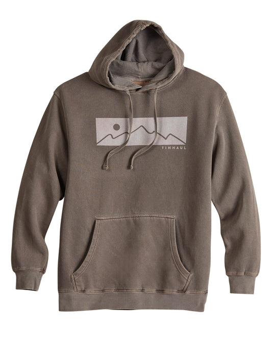 Tin Haul Menstin Haul Pullover Hoodie Mountain Screen Print Pigment Dyed Brown