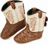 Old West Brown Ostrich Print Foot White Shaft Poppets