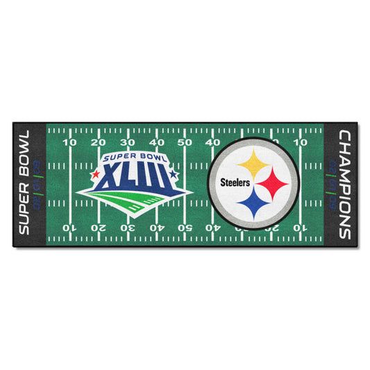 Pittsburgh Steelers Field Runner Mat - 30in. x 72in., 2009 Super Bowl XLIII Champions