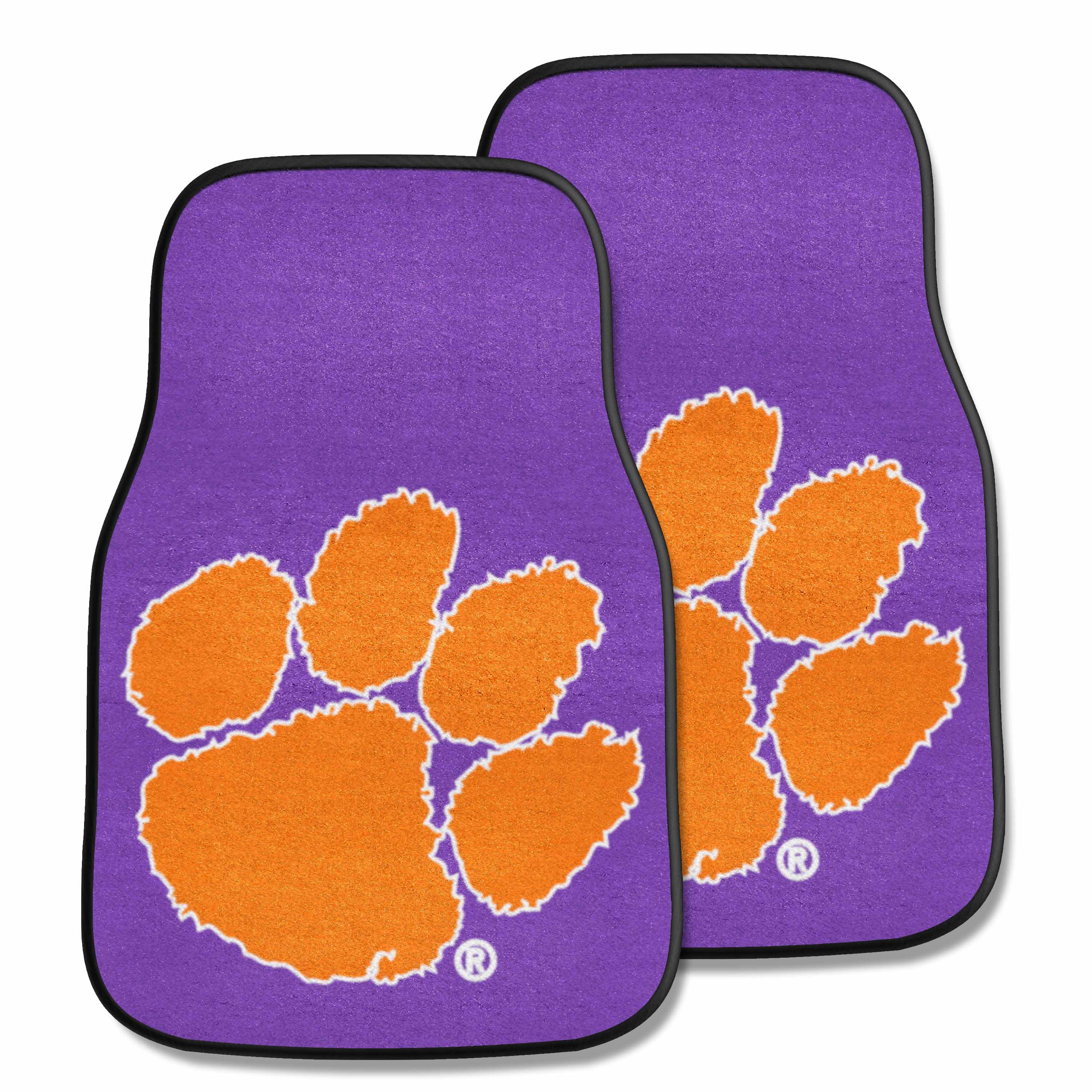 Clemson Tigers Front Carpet Car Mat Set - 2 Pieces, Purple