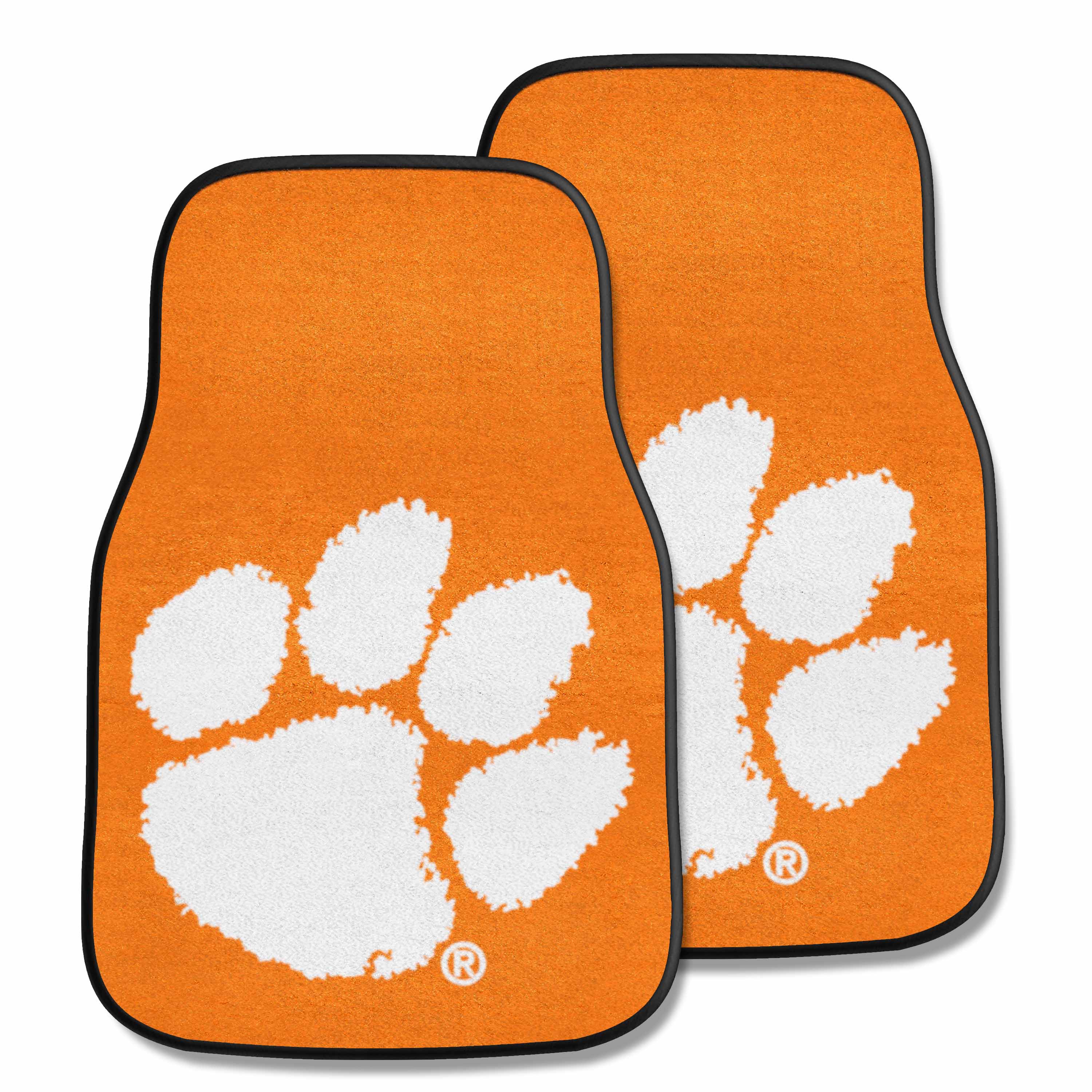 Clemson Tigers Front Carpet Car Mat Set - 2 Pieces, Orange - Clemson