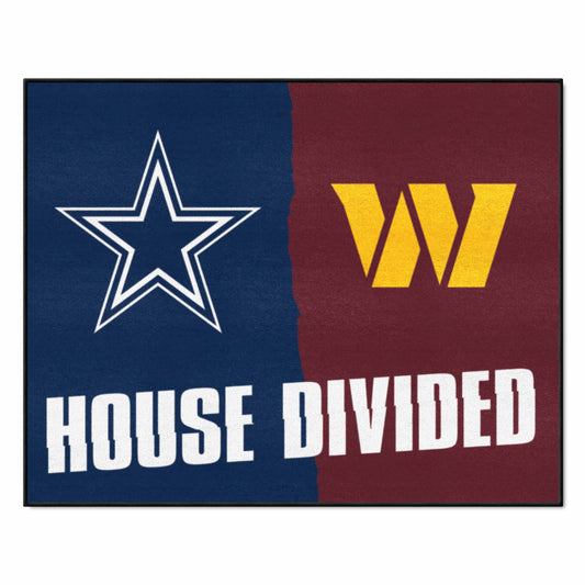 NFL House Divided - Cowboys / Football Team House Divided Rug - 34 in. x 42.5 in. - NFL House Divided - Cowboys / Commanders