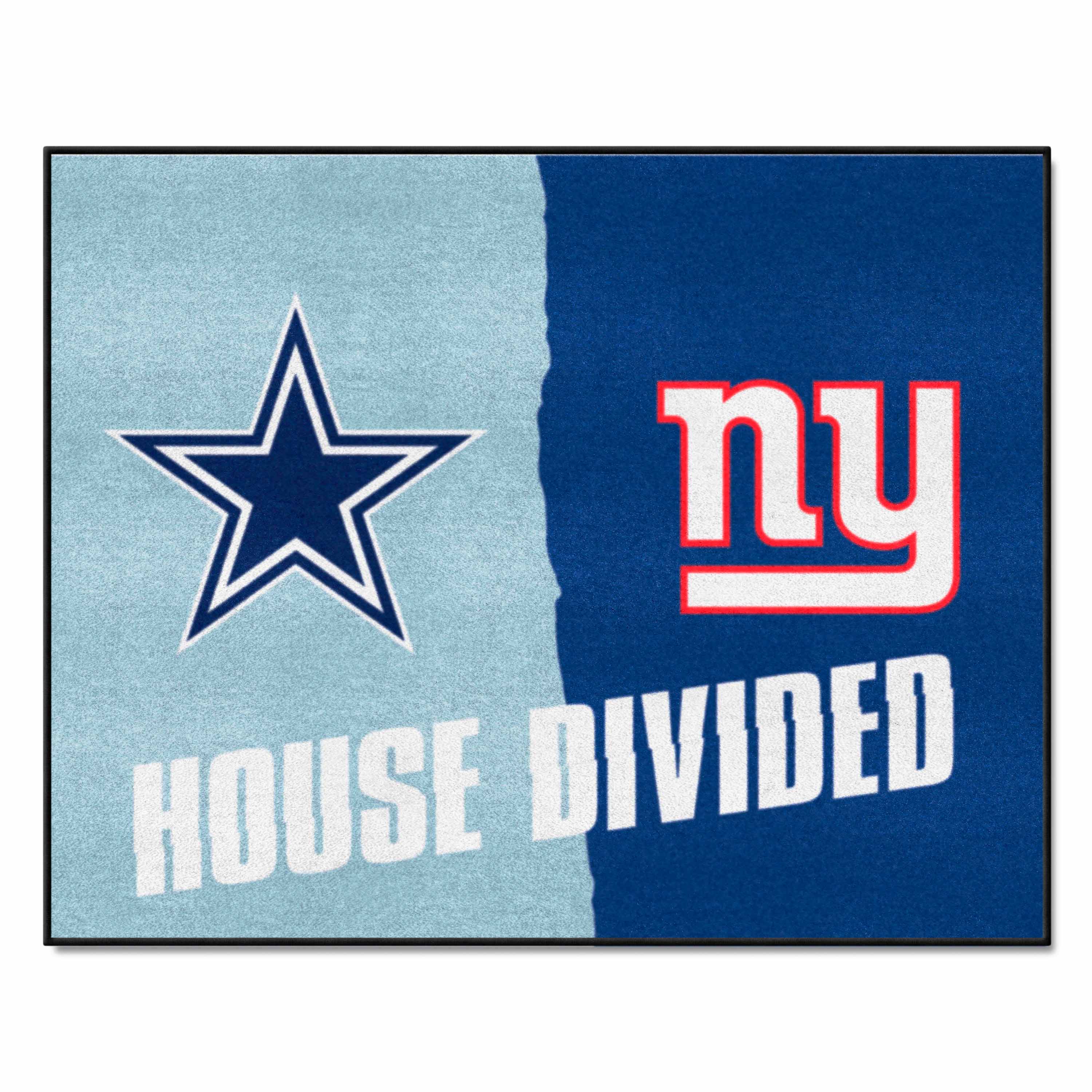 NFL House Divided - Cowboys / Giants House Divided Rug - 34 in. x 42.5 in. - NFL House Divided - Cowboys / Giants