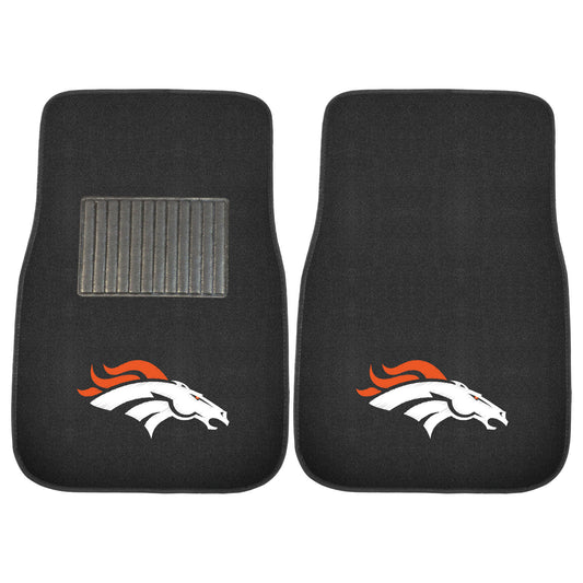 Denver Broncos Embroidered Car Mat Set - 2 Pieces